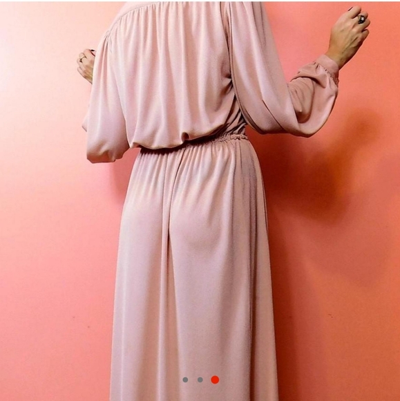Gorgeous Pale Pink Vintage Maxi Dress - Picture 3 of 5